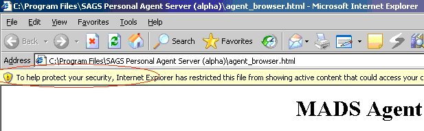 IE, security message
